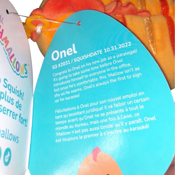 NWT Onel the orange eel squishmallow Kellytoy 3.5 clip - Picture 6 of 6